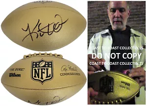 Kurt Warner Signed Gold Football Proof Autograph Arizona Cardinals St Louis Rams - Picture 1 of 4
