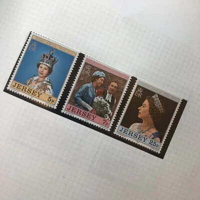 Jersey Stamps Mint 1977 Queen Elizabeth II Silver Jubilee (3) 1952-1977 MNH  - Image 1 of 3
