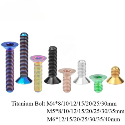 Titanium Bolt M4/M5x8 10 12 15 20 25 30 35 40mm Countersunk Torx Head Screw - Image 1 of 4
