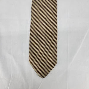 Repertee reine Seide Repp Krawatte Wilson Brothers Vintage braun gestreift Krawatte Herren  - Bild 1 von 5