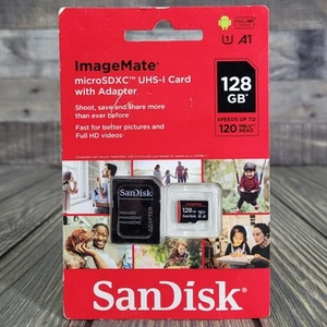 Carte mémoire micro SD SDXC UHS-I SanDisk 128 Go avec adaptateur scellé pour drone/caméra - Photo 1 sur 6