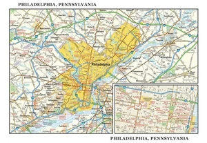 Globe Turner Philadelphia, PA Mappa da Parete, Grande - 22,75" x 15,5" Laminato, Full... - Foto 1 di 1