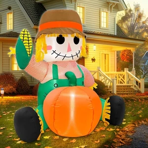 Decoraciones inflables de otoño de 4 pies para exteriores explotar otoño cosecha calabaza patio decoración - Imagen 1 de 6