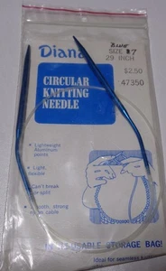Agujas de tejer circulares vintage Diana talla 7 29" de largo - Imagen 1 de 1