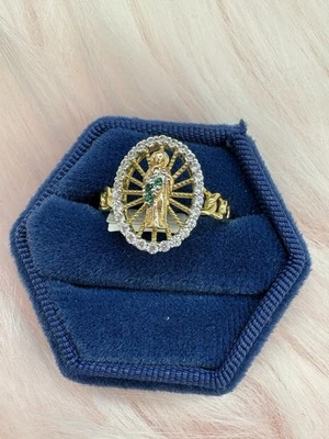 14k Oval Saint Jude Ring Size 7 - Image 1 of 4