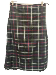 Girls school uniform green check pleated skirt size W32" L32" stevensons - Picture 1 of 4