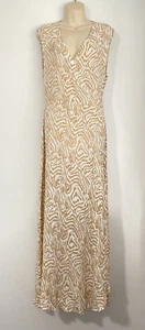 Bohemian Soul Design womens maxi dress sleeveless long wrap tan white boho 14 - Picture 1 of 8