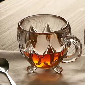 210ml Crystal Glass Tea Coffee Water Cup Transparent Glasses cup Mug with Handle - Picture 1 of 12