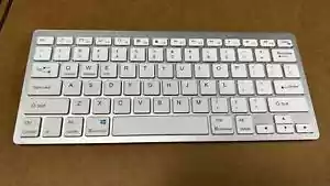 50OHM Wireless Keyboard White For PC Laptop iMac iPad Android Phone - Picture 1 of 2