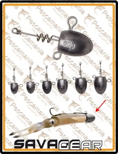 Kopf Verbleit Savage Gear 60-250gr für Auslöser Softbait Jigrute Tintenfisch - Picture 1 of 3