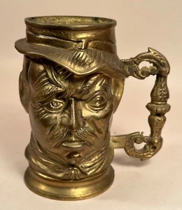 Civil War Soldier Figural Metal Beer Stein, Brass - Picture 1 of 4