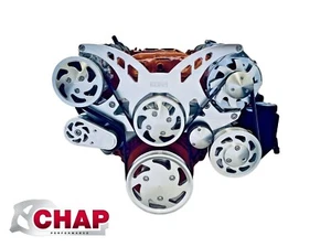 SBC Serpentine Pulley Conversion Kit ALT PS A/C Small Block Chevy 350 Triangles - Bild 1 von 3