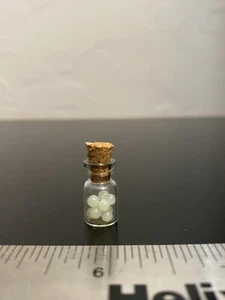 Miniature Set 10 Artisan Hand Made Marbles J. R. Hooper in Glass Jar Uranium Q - Picture 1 of 3
