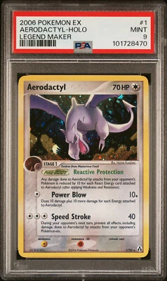 2006 POKEMON EX LEGEND MAKER AERODACTYL #1 HOLO FOIL PSA 9 MINT #101728470 - Image 1 of 2