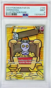 PSA 9 PAR EN Gimmighoul #198 IR - 2023 Pokemon Sv04: Paradox Rift 198/182 - Picture 1 of 2