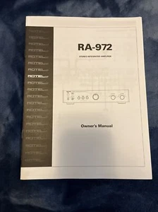Rotel RA-972 Stereo Integrated Amplifier Owner’s Manual - Original. - Picture 1 of 1