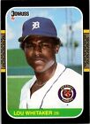 1987 Donruss Lou Whitaker 107 Detroit Tigers