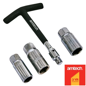 Spark Plug Spanner Wrench Set T-bar Removal Tool 3/8" 16mm 18mm 21mm Sockets 4pc - Picture 1 of 14