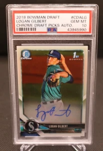 2018 Bowman Logan Gilbert Draft Chrome Picks 1st Bowman Auto PSA 10 Mariners - Picture 1 of 3