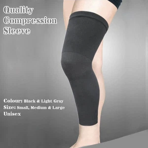 Bamboo Compression Leg Sleeve Knee Brace Thigh Calf Shin Support Leg Warmer - Picture 1 of 6