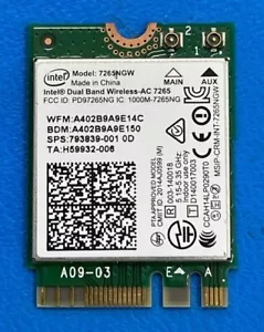 Intel Dual Band 7265NGW A/B/G/N/AC 2x2 Wireless-AC 867 Mbps WLAN Wi-Fi + BT 4.2 - Foto 1 di 2