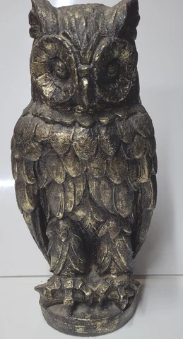 23" Owl CEMENT/CONCRETE STATUE. Large 18lbs 12ozs Halloween decor garden Cover
