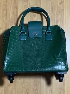 Hang Accessories Harlequin Rolling Carry-On Green Croc Rare Color READ See Pics! - Foto 1 di 16