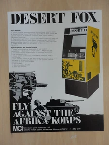 Desert Fox Arcade Machine Flyer Original MCI Brochure - Picture 1 of 1