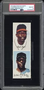 Hank Aaron 1970 PSA 8 POP 1/1 raro Vs 1954 Topps RC MLB tarjeta de sellos fotográficos + McCovey - Imagen 1 de 3