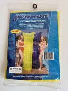Swimline 72” Vinyl Air Mattress Yellow Pool Raft Swim Swimming Inflatable New - Picture 1 of 2