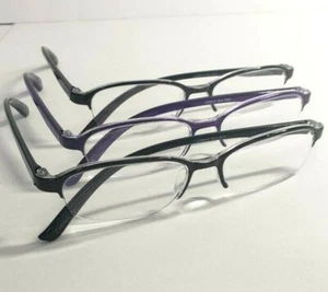 3 pares de gafas de lectura Foster Grant/Magnivision TERRI negras y moradas +1,25 ¡NUEVAS!