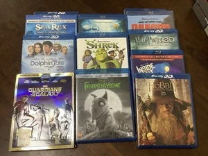 3D Blu-ray Lot (13) Harry Potter Hobbit Sherk Frankenweenie Despicable Me - Picture 1 of 4