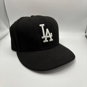Cappello New Era Los Angeles Dodgers nero aderente 59FIFTY MLB uomo taglia 7 1/8 usato in ottime condizioni - Foto 1 di 6