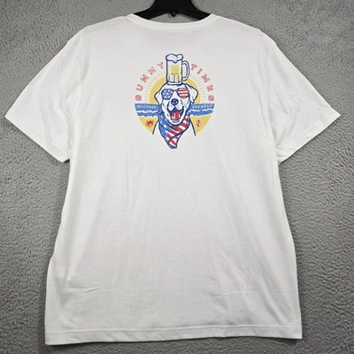 Camisa masculina Izod água salgada 2XL XXL desbotada branca cão stretch patriota cerveja nova com etiquetas - Imagem 1 de 4