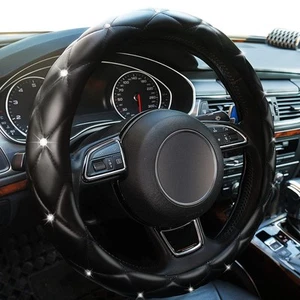 Diamond Leather Bling Steering Wheel Cover, Universal Car Steering Wheel Prot... - Picture 1 of 4