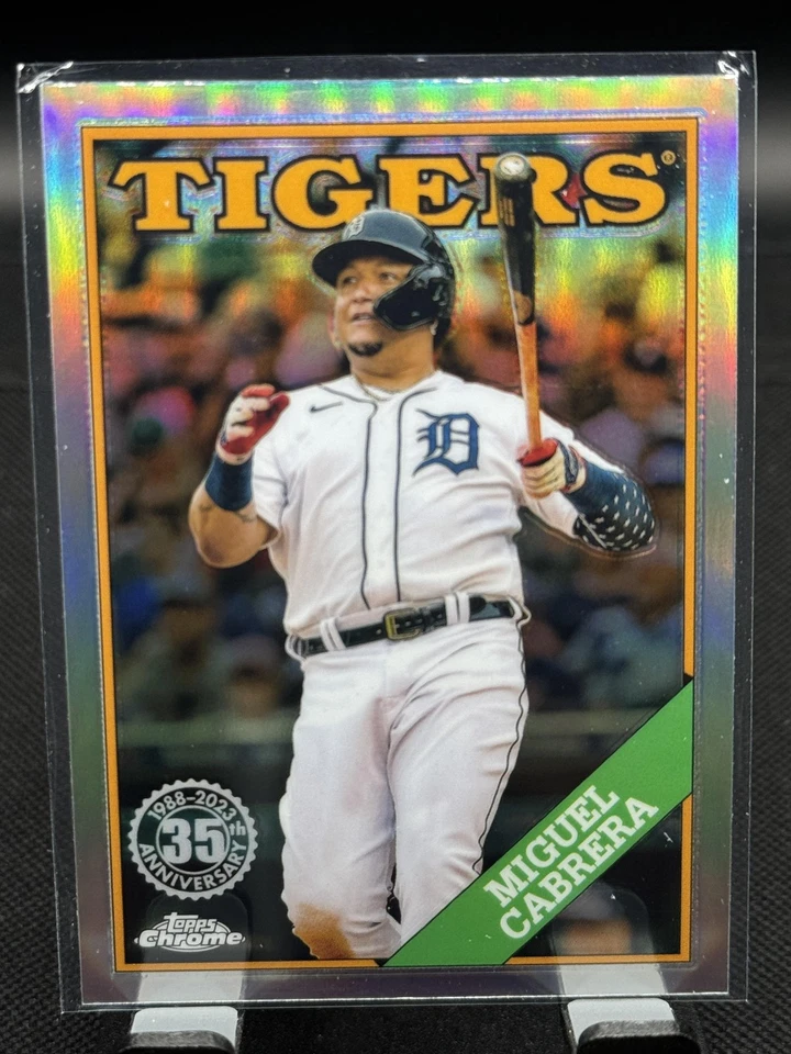 2023 Topps Chrome #88BC-4 Miguel Cabrera 1988 Topps Baseball 35th Anniversary - Image 1 of 2