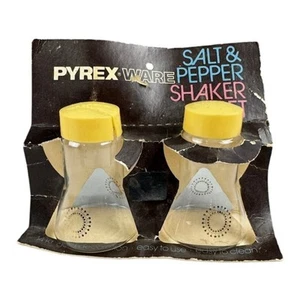 Vintage Pyrex Ware Salt & Pepper Shaker Set Catalog No. 108-PW Atomic Laboratory - Picture 1 of 8