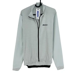 Santini Men Grey AW L/S Jersey Metal Design Cycling Jacket Size 2XL XXL - Picture 1 of 11