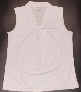 Calvin Klein Women's Sleeveless White Shirt SR5TM24A NWOT Size S - Picture 1 of 13