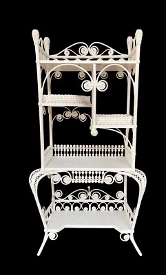 Antique Wicker Etagere  Victorian cabriole legs - Image 1 of 4