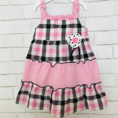 Sophie Rose Baby Girl 24 Months Pink Plaid Dress Sundress Seersucker - Image 1 of 3