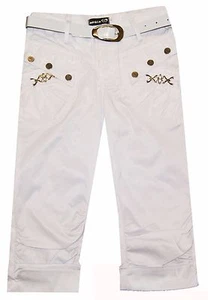 Magen Kids Girl Fashion Dressy Black/White Dance Capri Slim fit W. Belt Sz. 6-12 - Picture 1 of 9
