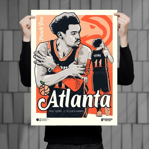 Phenom Gallery Atlanta Hawks Trae Young City Edition 18" x 24" Serigraph Cover