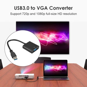USB 3.0 to VGA Video Display Adapter 1080P Multi-Display Converter (Black) - Imagen 1 de 12