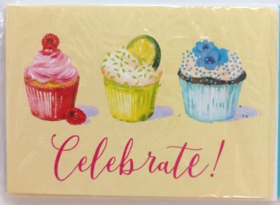 Приглашения на вечеринку упаковка 3 шт. Hallmark 24 поздравительная открытка кекс десерт торт день рождения - Изображение 1 из 4