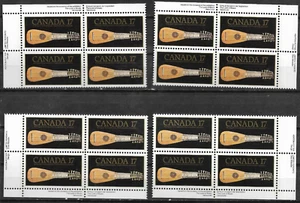 pk02315:Stamps-Canada #878 Antique Mandora 17 cent Plate Block Set-MNH - Picture 1 of 1