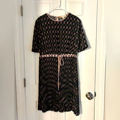 Ted Baker Lloydii Geometric Print Drawstring Dress (size 12/Large) - Image 1 of 4