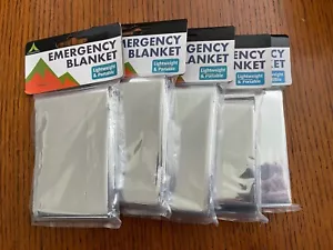 5 Pack Emergency Rescue Thermal Mylar Blankets 54"x 82" NIP U2 - Picture 1 of 2