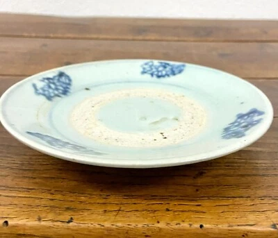 Tigela azul e branca antiga da dinastia Qing - Imagem 1 de 4