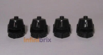 4x Lego Knight Helmets 89520 Black with Eye Slit Castle 4650900 NEW